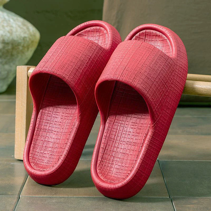 Thick-Soled Sandals for Women 2025 New Summer Home Indoor Bathing Non-Slip Simple Shit-Stepping Couple Slippers for Men