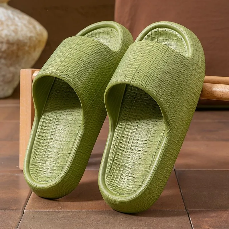 Thick-Soled Sandals for Women 2025 New Summer Home Indoor Bathing Non-Slip Simple Shit-Stepping Couple Slippers for Men
