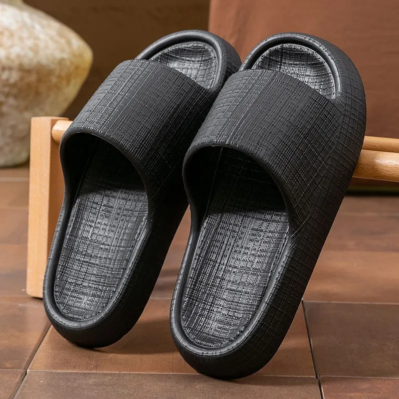 Thick-Soled Sandals for Women 2025 New Summer Home Indoor Bathing Non-Slip Simple Shit-Stepping Couple Slippers for Men