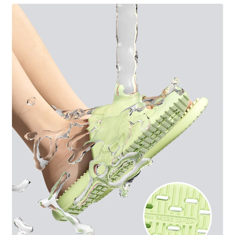 New Summer Home Bathroom Hollow Anti-Slip Men's Slippers That Feel Like Stepping on Shit, Convenient and Breathable Soft-Soled Women's Slippers for Outdoor Wear