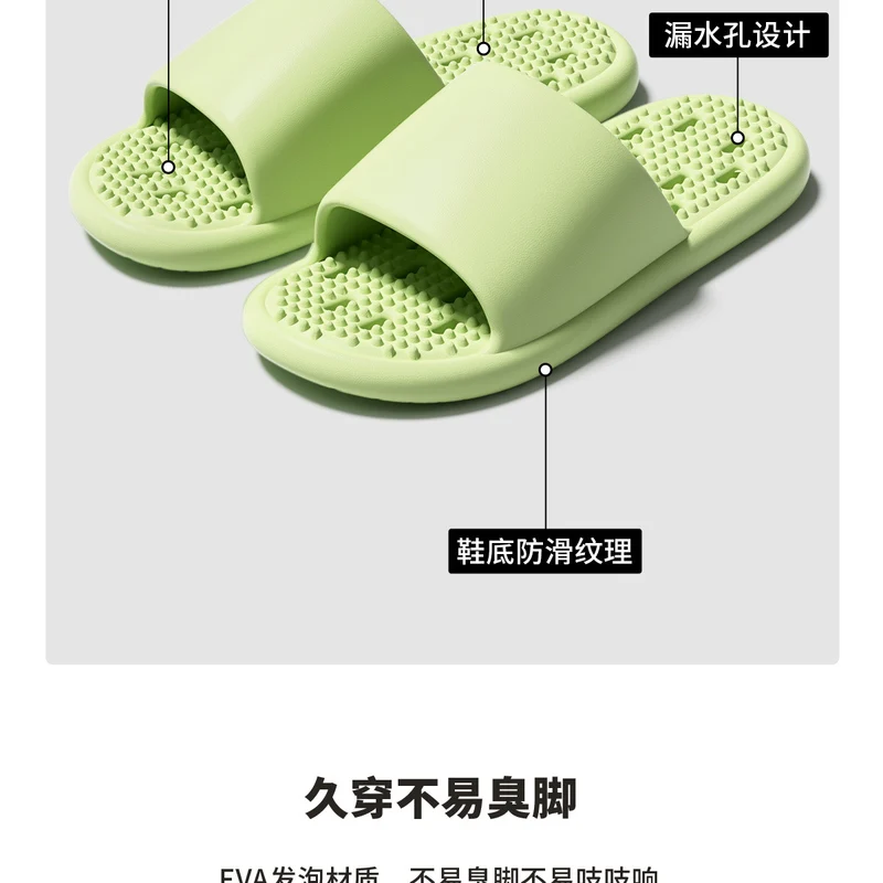 New Summer Home Bathroom Hollow Anti-Slip Men's Slippers That Feel Like Stepping on Shit, Convenient and Breathable Soft-Soled Women's Slippers for Outdoor Wear