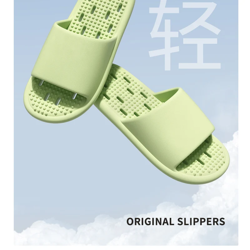 New Summer Home Bathroom Hollow Anti-Slip Men's Slippers That Feel Like Stepping on Shit, Convenient and Breathable Soft-Soled Women's Slippers for Outdoor Wear