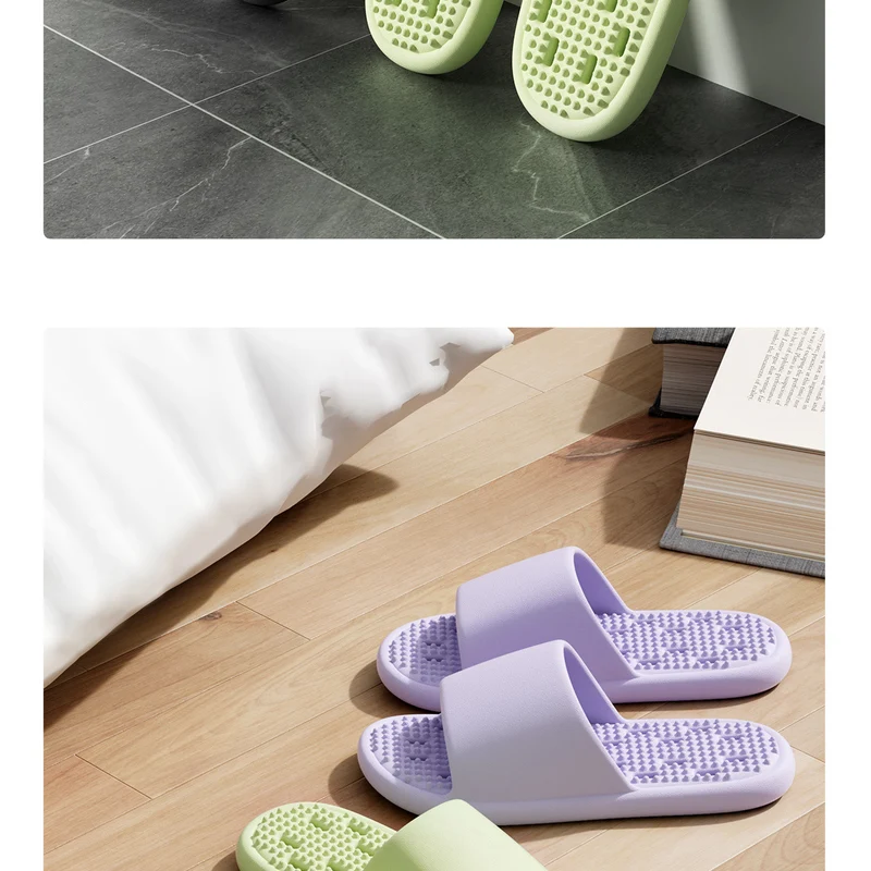 New Summer Home Bathroom Hollow Anti-Slip Men's Slippers That Feel Like Stepping on Shit, Convenient and Breathable Soft-Soled Women's Slippers for Outdoor Wear