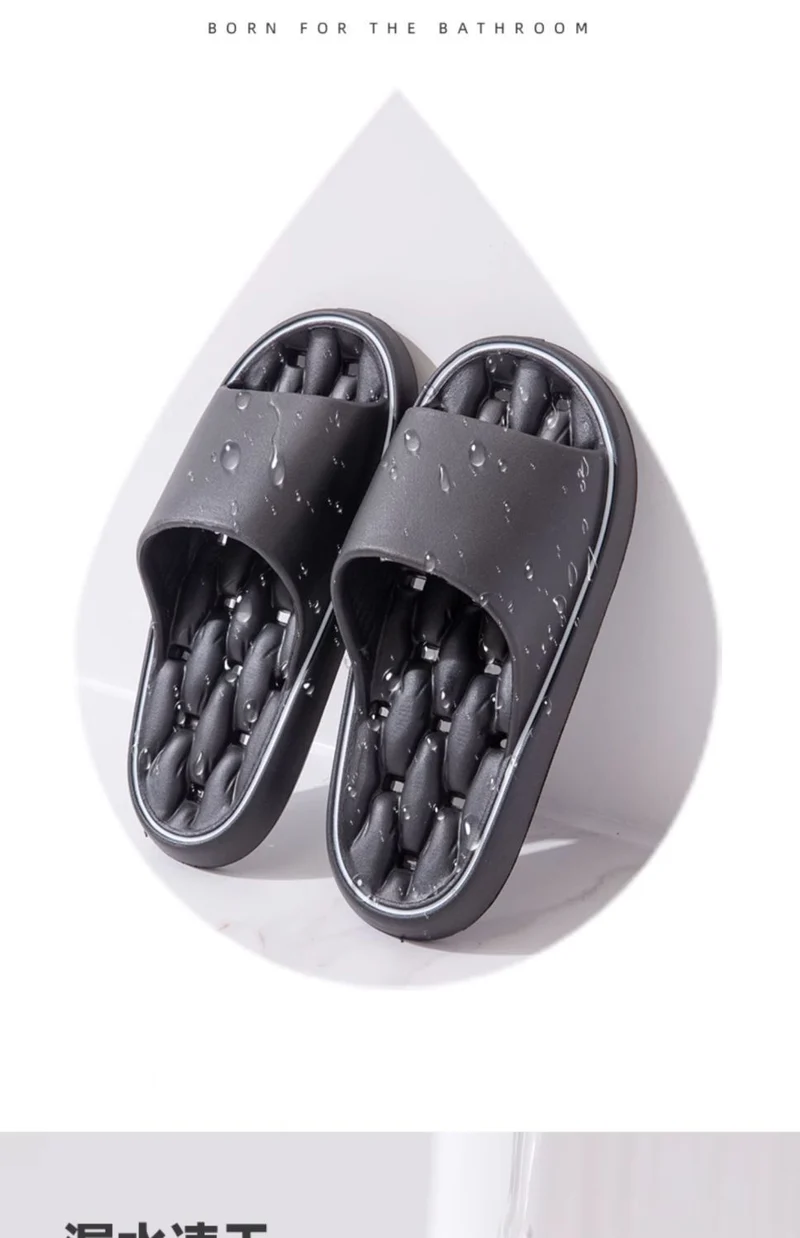 Slippers for Women, Summer Couples, Indoor Home Bathroom Bathing, Leaking, Non-Slip, Thick-Soled, Shit-Stepping Household Sandals, Slippers for Men