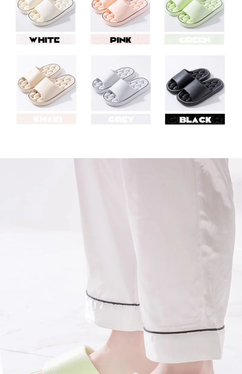 Slippers for Women, Summer Couples, Indoor Home Bathroom Bathing, Leaking, Non-Slip, Thick-Soled, Shit-Stepping Household Sandals, Slippers for Men