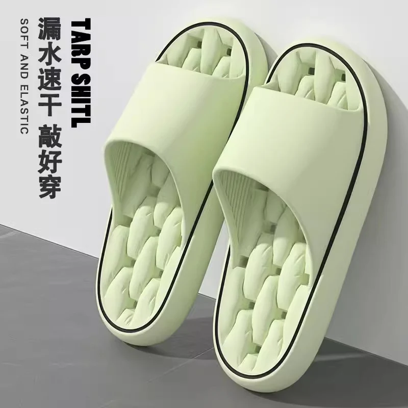 Slippers for Women, Summer Couples, Indoor Home Bathroom Bathing, Leaking, Non-Slip, Thick-Soled, Shit-Stepping Household Sandals, Slippers for Men