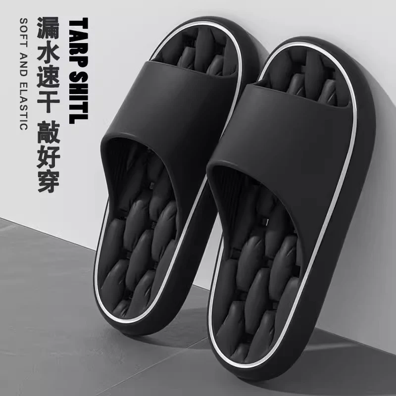 Slippers for Women, Summer Couples, Indoor Home Bathroom Bathing, Leaking, Non-Slip, Thick-Soled, Shit-Stepping Household Sandals, Slippers for Men