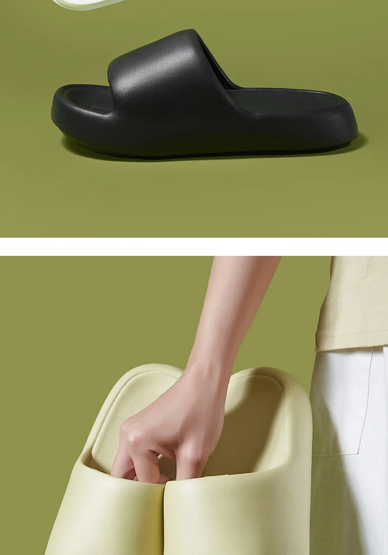 Korean Style Non-Slip Soft-Soled Eva Slippers for Women in Summer Bathroom Bathing Couples Thick-Soled Home Sandals