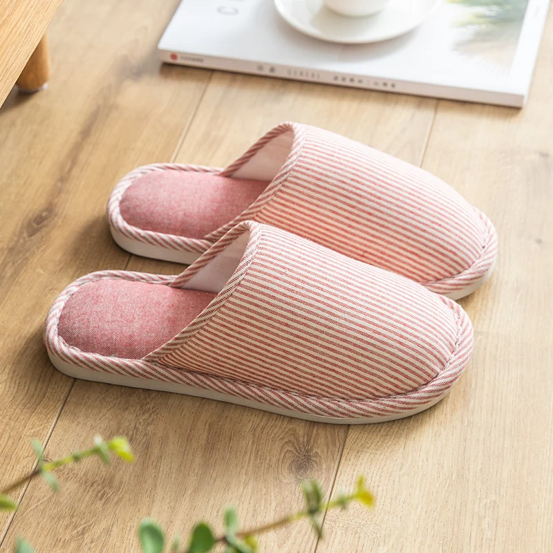 Spring and Autumn Cotton Slippers for Women, All Seasons, Winter, Indoor Home Use, Cotton and Linen Non-Slip Home Couple Wholesale Hemp Slippers for Men