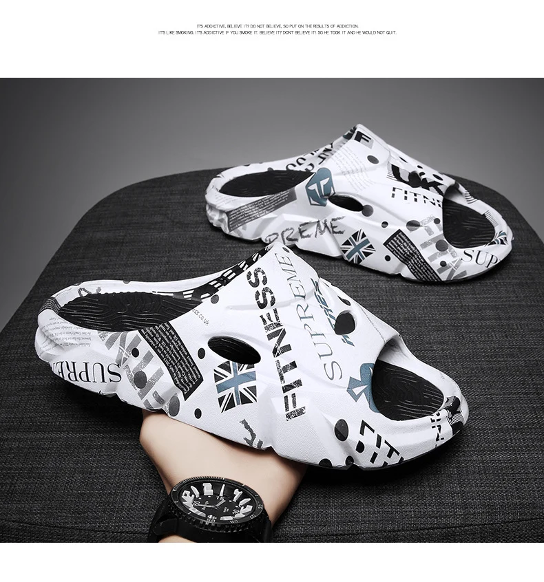 Coconut Slippers for Men to Wear Outside in Summer, Non-Slip Thick Soles for Stepping on Shit, Home Bathing, Men's Outdoor Sports Beach Sandals