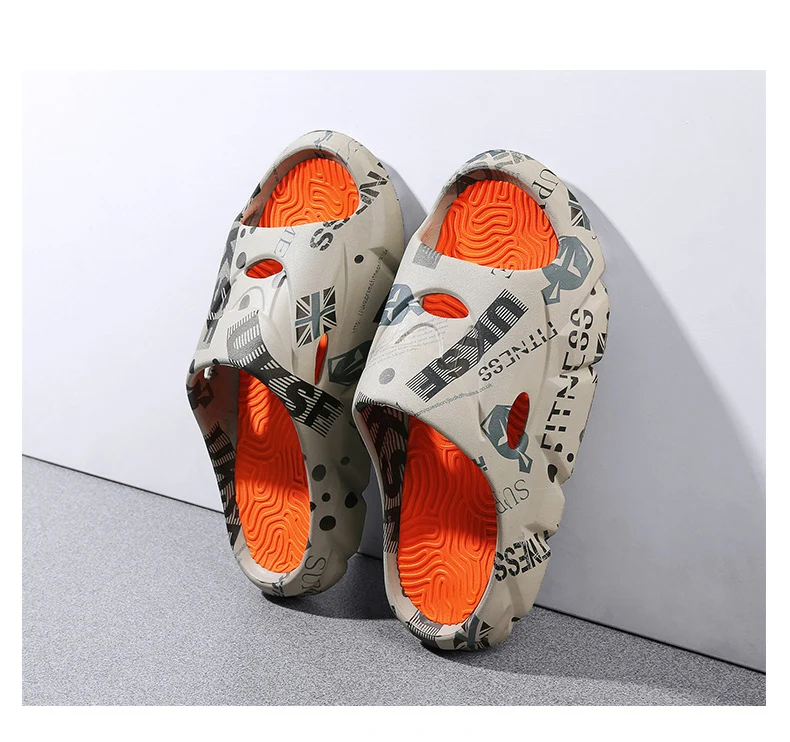 Coconut Slippers for Men to Wear Outside in Summer, Non-Slip Thick Soles for Stepping on Shit, Home Bathing, Men's Outdoor Sports Beach Sandals