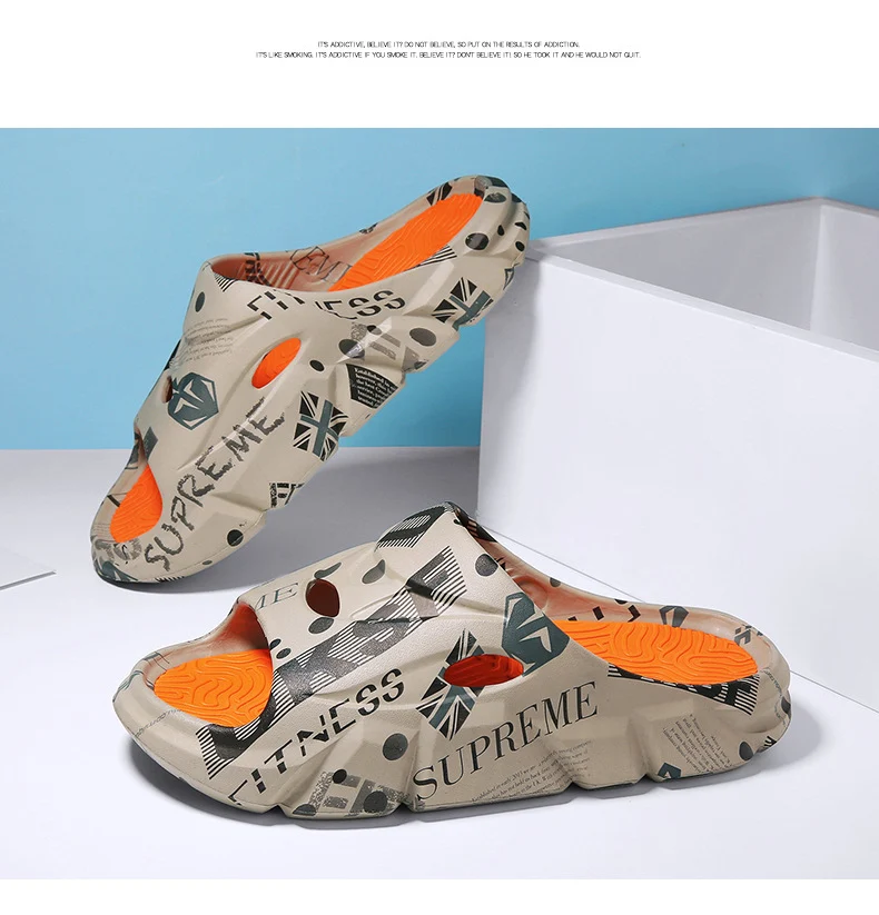 Coconut Slippers for Men to Wear Outside in Summer, Non-Slip Thick Soles for Stepping on Shit, Home Bathing, Men's Outdoor Sports Beach Sandals