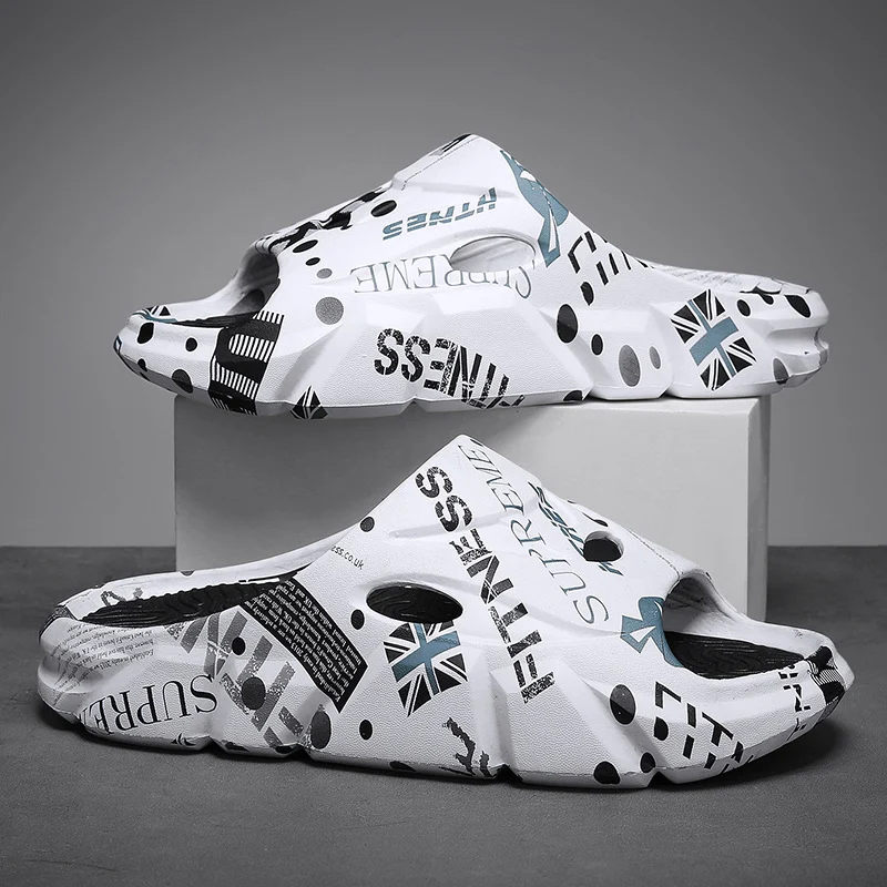 Coconut Slippers for Men to Wear Outside in Summer, Non-Slip Thick Soles for Stepping on Shit, Home Bathing, Men's Outdoor Sports Beach Sandals