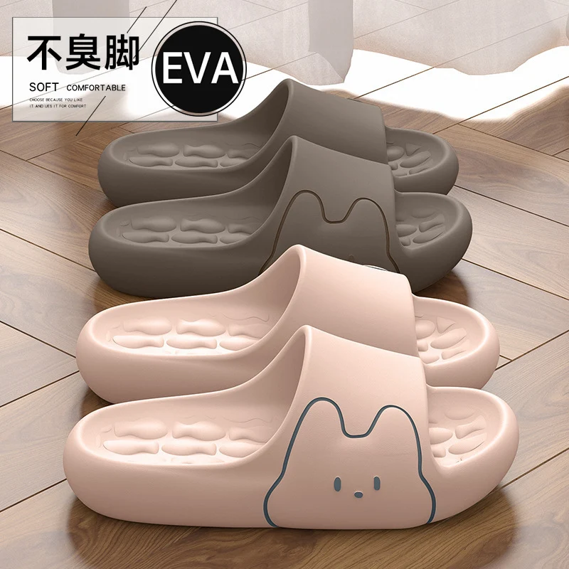 Cross-Border Online Sales Slippers for Men Summer 2025 New Indoor Home Non-Slip Silent Thick-Soled Cute Sandals for Women