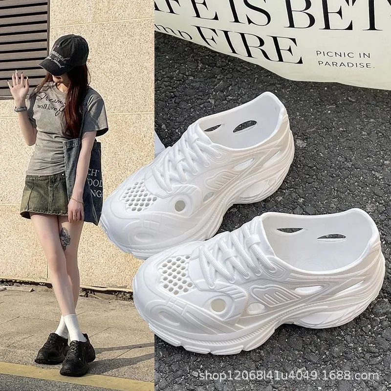 New Style Eva Thickened 5cm Height-Increasing Soft Sole Comfortable Versatile Dad Shoes Outdoor Closed-Toe Sandals for Couples