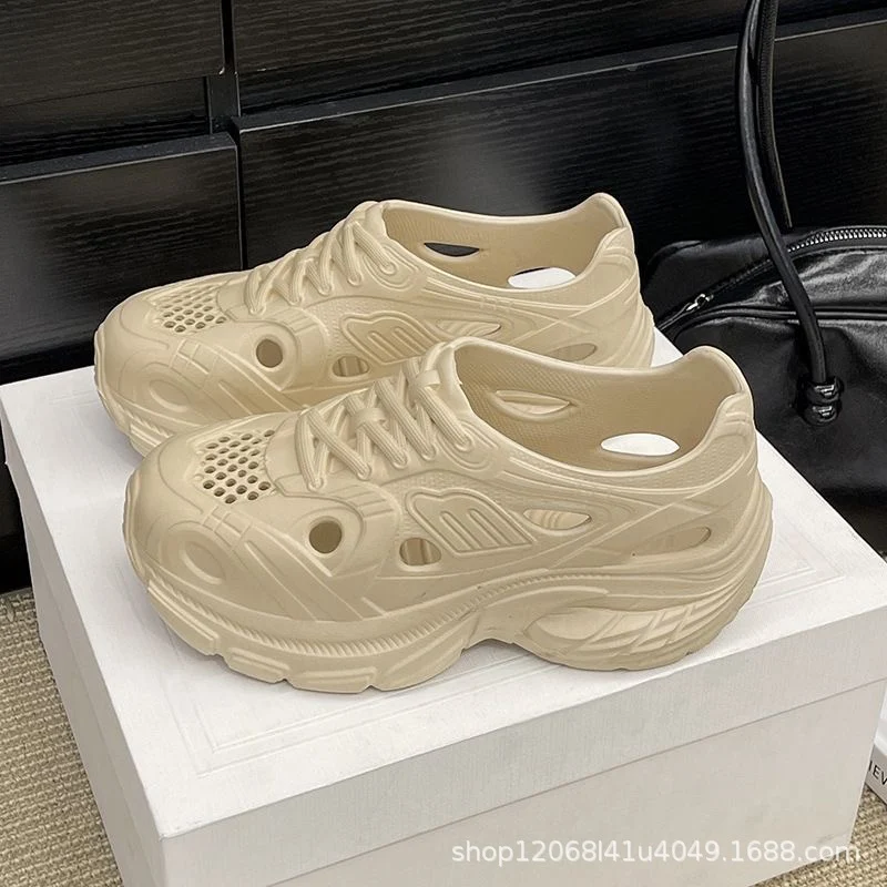 New Style Eva Thickened 5cm Height-Increasing Soft Sole Comfortable Versatile Dad Shoes Outdoor Closed-Toe Sandals for Couples