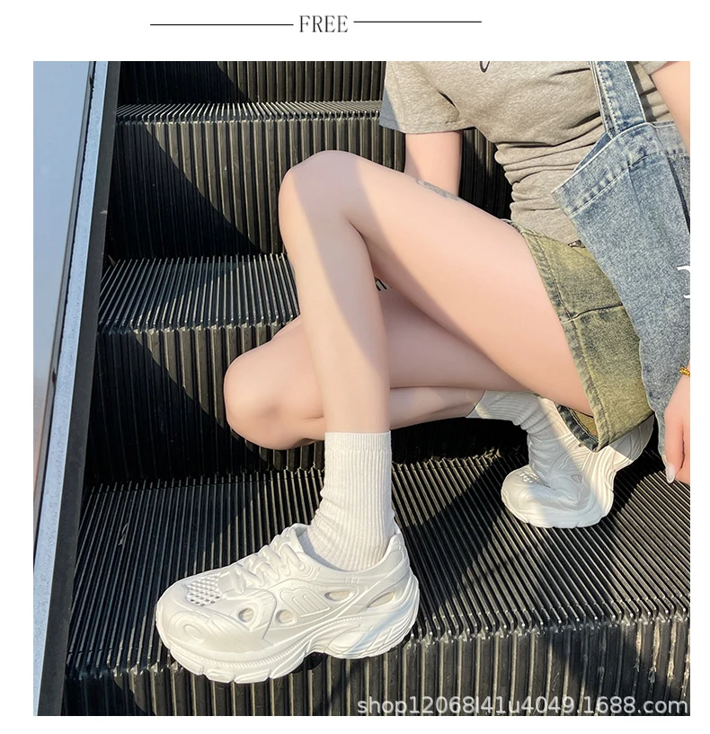 New Style Eva Thickened 5cm Height-Increasing Soft Sole Comfortable Versatile Dad Shoes Outdoor Closed-Toe Sandals for Couples