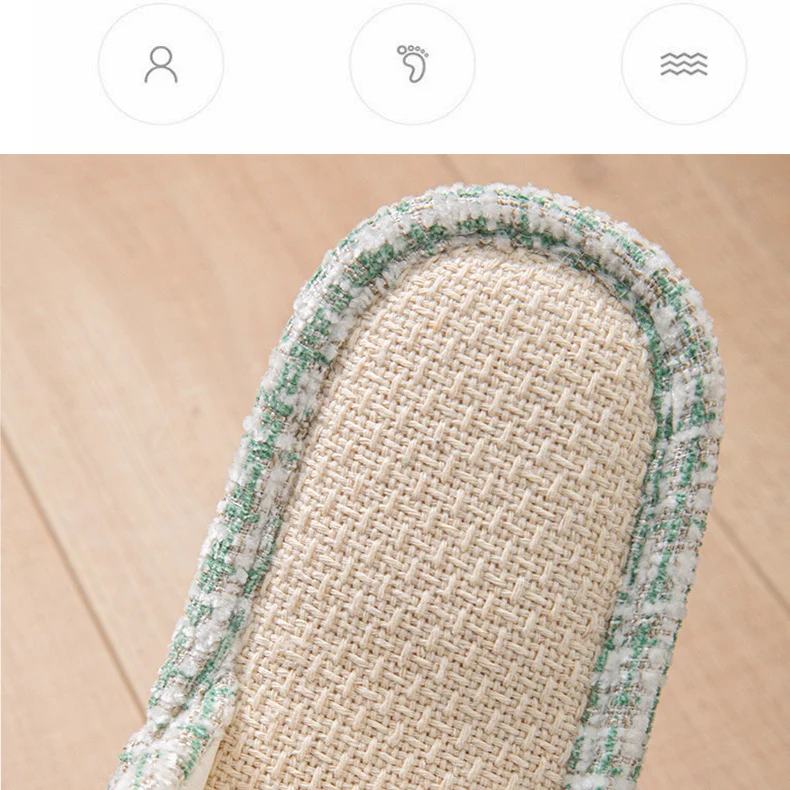 Linen Slippers for Women Spring & Fall Sweat-Absorbent Home Silent Japanese Cotton and Linen Indoor Non-Slip Breathable Slippers for Men All Seasons Wholesale