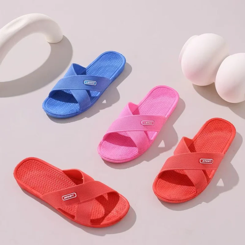 368 Women's Classic Style Summer New Women's Home Slippers Bathroom Bath Non-Slip Cross Slippers Wholesale
