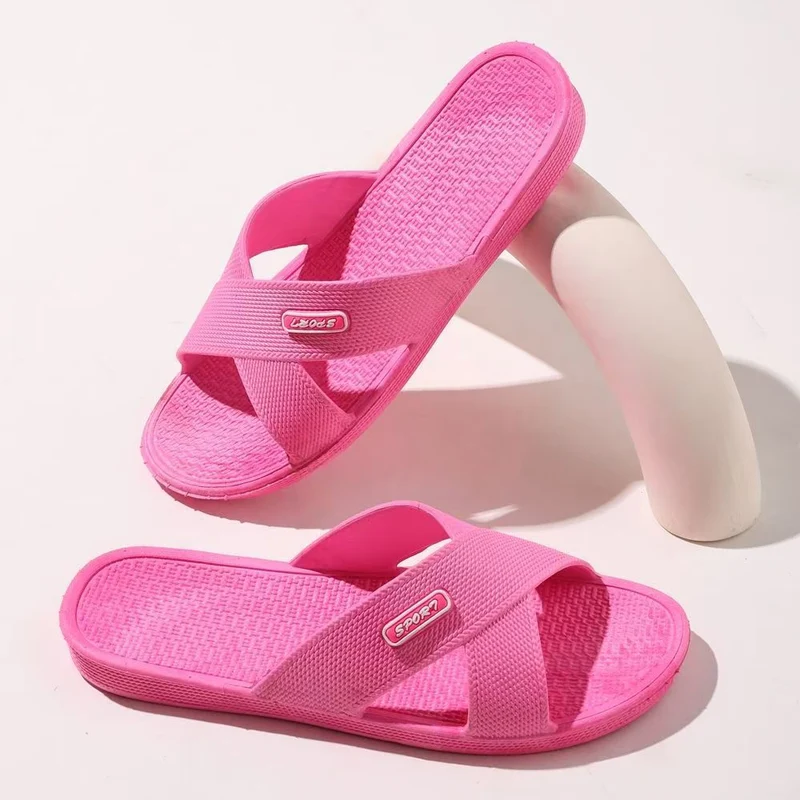 368 Women's Classic Style Summer New Women's Home Slippers Bathroom Bath Non-Slip Cross Slippers Wholesale