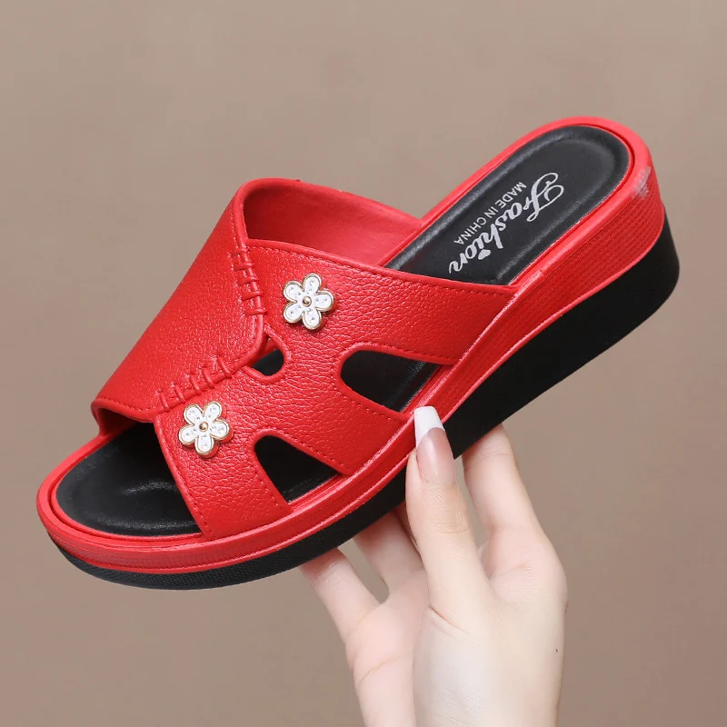 Newly Launched Women's High-Heeled Trendy Slippers, Non-Slip, Wear-Resistant, Casual, Versatile, Comfortable, Soft High-Heeled Slippers for Women