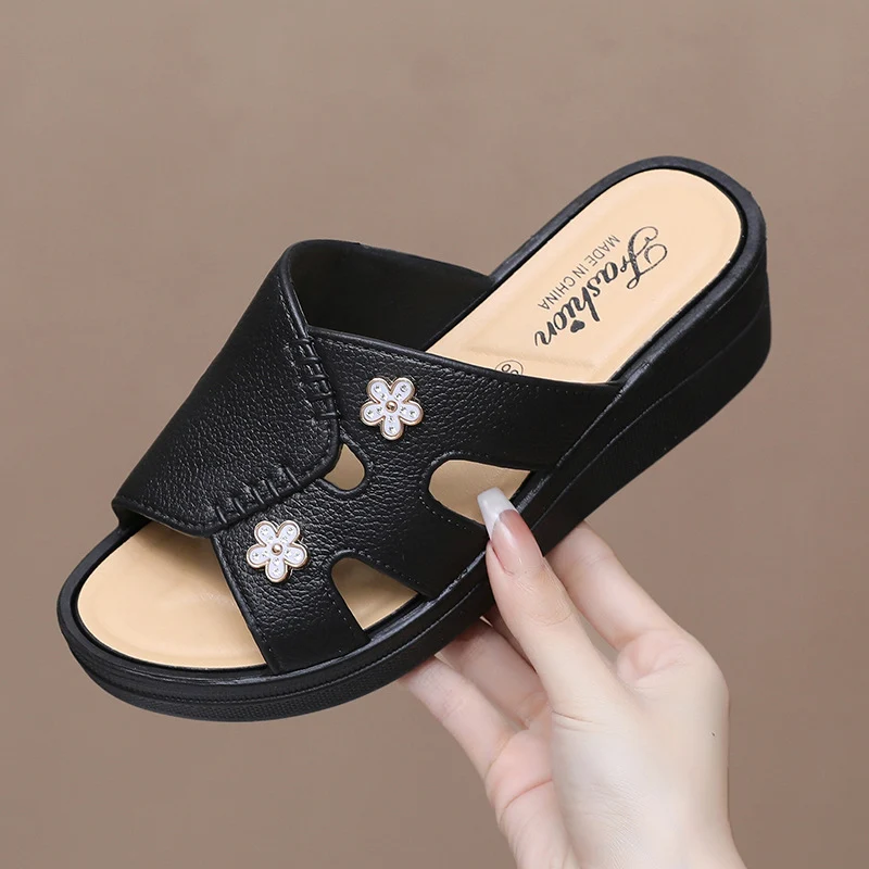 Newly Launched Women's High-Heeled Trendy Slippers, Non-Slip, Wear-Resistant, Casual, Versatile, Comfortable, Soft High-Heeled Slippers for Women