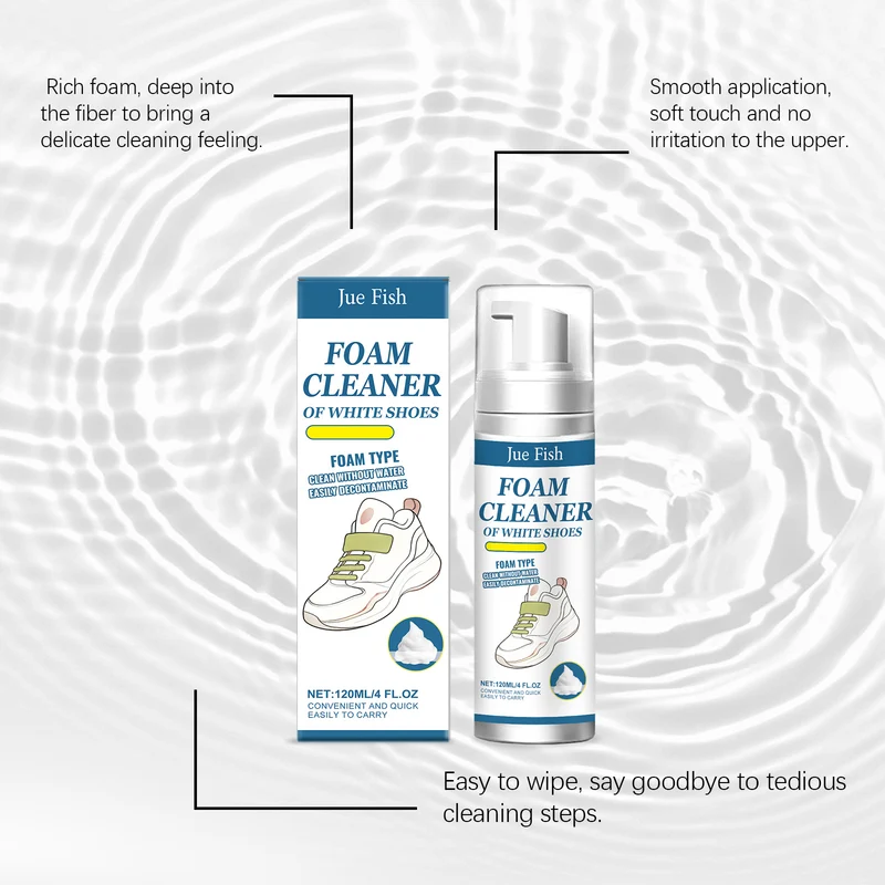 Jue Fish White Shoe Cleaner Cleans Stains and Prevents Oxidation, Daily Portable Cleaner for White Shoes