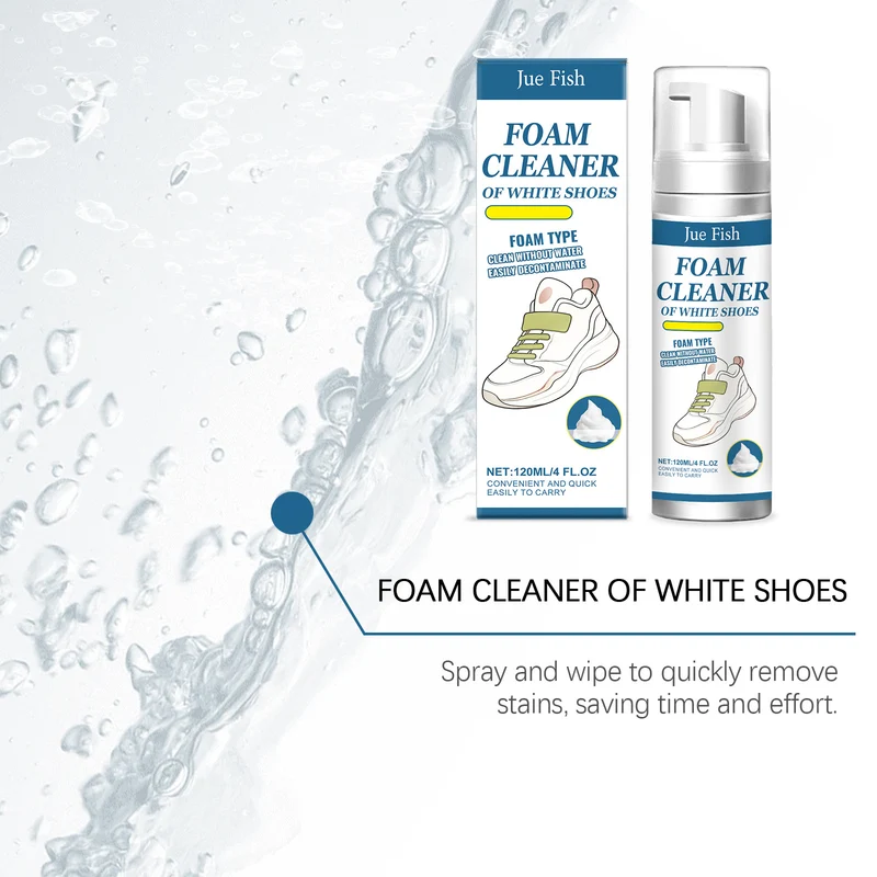 Jue Fish White Shoe Cleaner Cleans Stains and Prevents Oxidation, Daily Portable Cleaner for White Shoes
