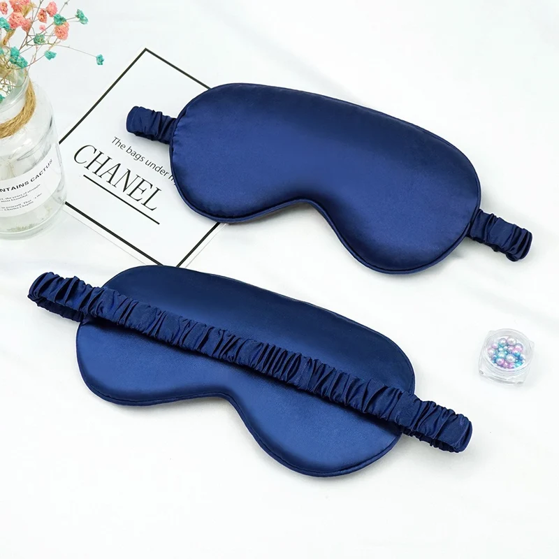 New Double-Sided Imitation Silk Sleep Mask with Light-Blocking and Adjustable Elastic Buckle, Travel-Friendly, Solid Color, Breathable, Beauty and Eye Protection