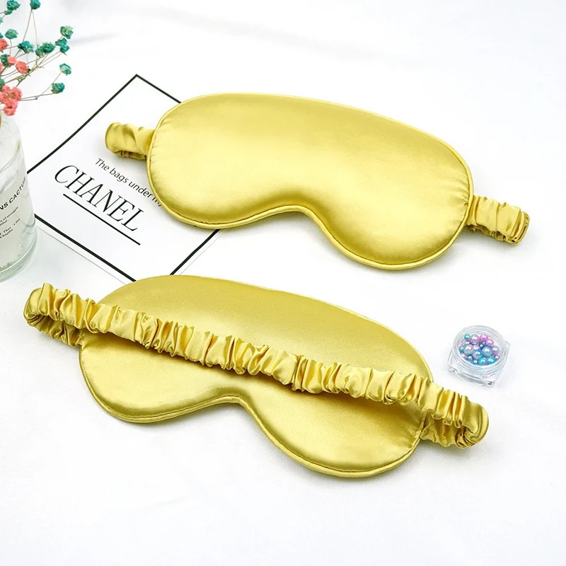 New Double-Sided Imitation Silk Sleep Mask with Light-Blocking and Adjustable Elastic Buckle, Travel-Friendly, Solid Color, Breathable, Beauty and Eye Protection
