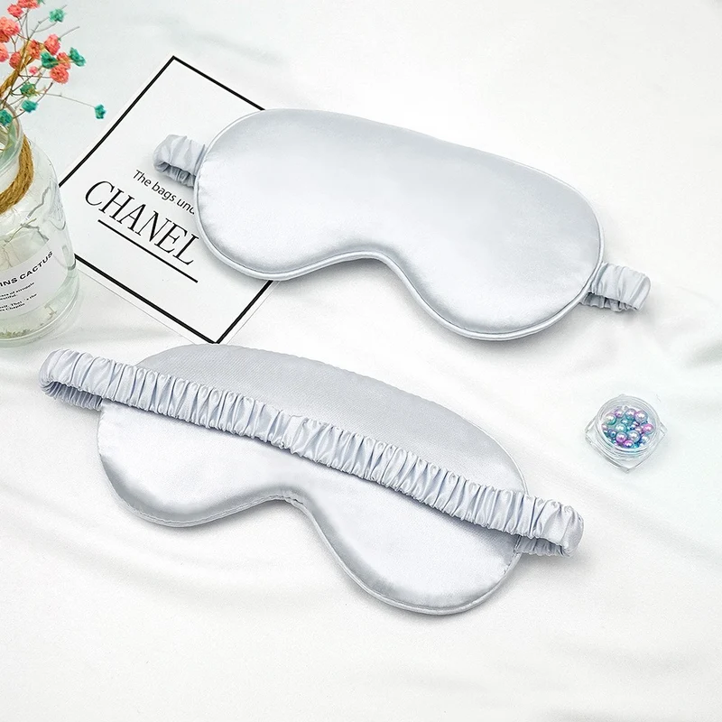 New Double-Sided Imitation Silk Sleep Mask with Light-Blocking and Adjustable Elastic Buckle, Travel-Friendly, Solid Color, Breathable, Beauty and Eye Protection