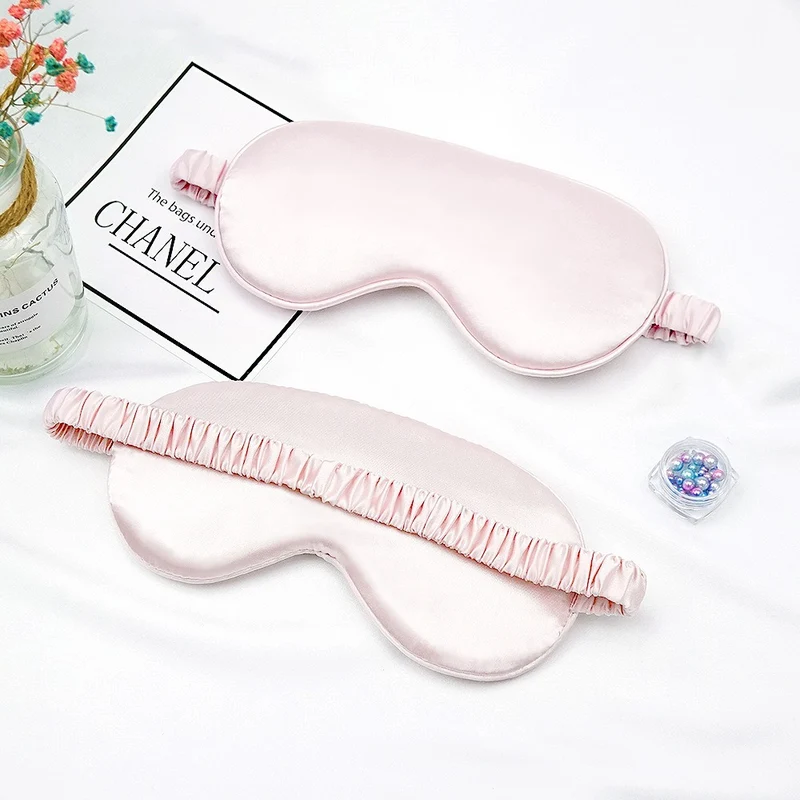 New Double-Sided Imitation Silk Sleep Mask with Light-Blocking and Adjustable Elastic Buckle, Travel-Friendly, Solid Color, Breathable, Beauty and Eye Protection