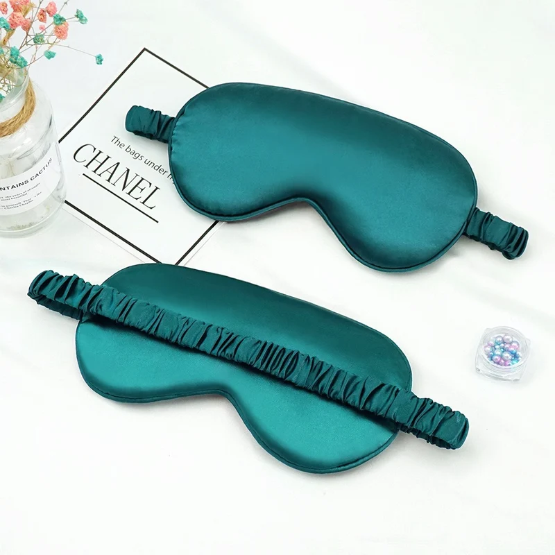 New Double-Sided Imitation Silk Sleep Mask with Light-Blocking and Adjustable Elastic Buckle, Travel-Friendly, Solid Color, Breathable, Beauty and Eye Protection