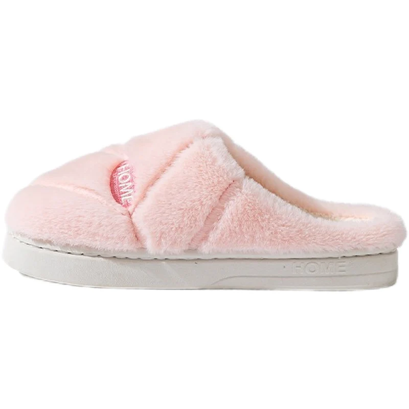 Winter Cotton Slippers for Women, Fleece-Lined, Indoor, Non-Slip, Warm, Thick-Soled, Wear-Resistant, Essential for Home Use, Couple's Cotton Patchwork New Style