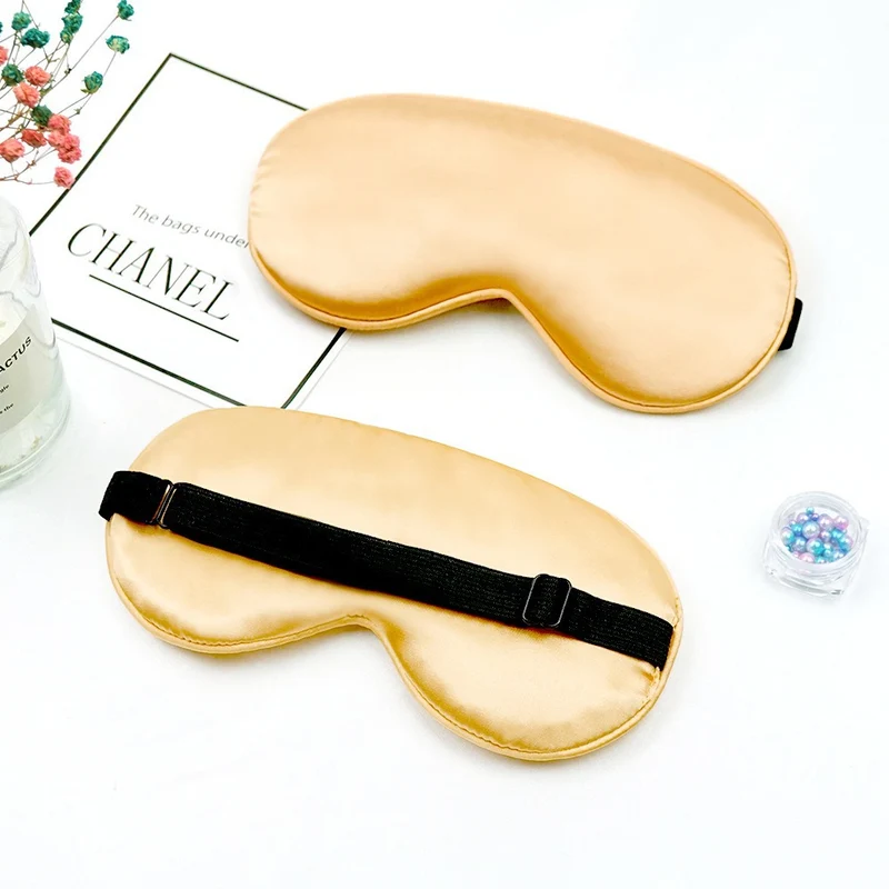 Cross-Border Wholesale Imitation Silk Eye Mask, Light-Blocking, Non-Pressing on the Eyes, Travel and Sleeping Eye Mask, Breathable Sleep Eye Mask, Adjustable