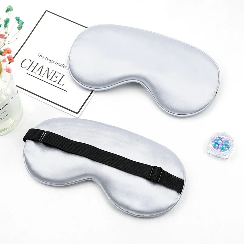Cross-Border Wholesale Imitation Silk Eye Mask, Light-Blocking, Non-Pressing on the Eyes, Travel and Sleeping Eye Mask, Breathable Sleep Eye Mask, Adjustable