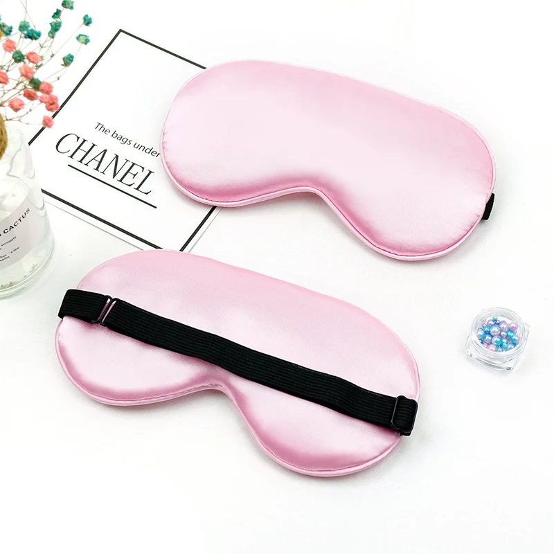 Cross-Border Wholesale Imitation Silk Eye Mask, Light-Blocking, Non-Pressing on the Eyes, Travel and Sleeping Eye Mask, Breathable Sleep Eye Mask, Adjustable