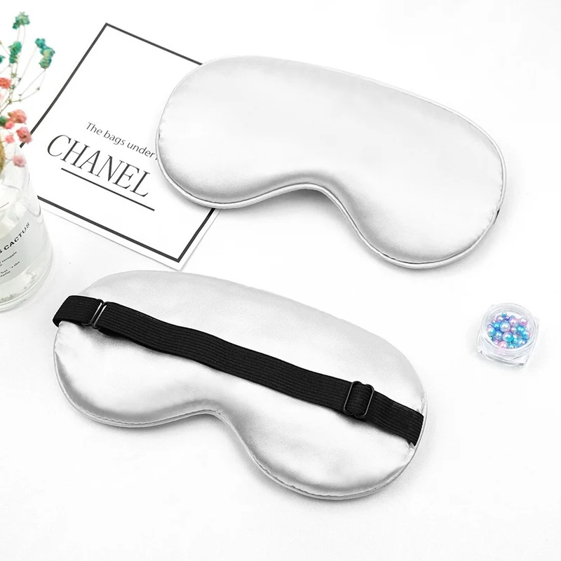 Cross-Border Wholesale Imitation Silk Eye Mask, Light-Blocking, Non-Pressing on the Eyes, Travel and Sleeping Eye Mask, Breathable Sleep Eye Mask, Adjustable
