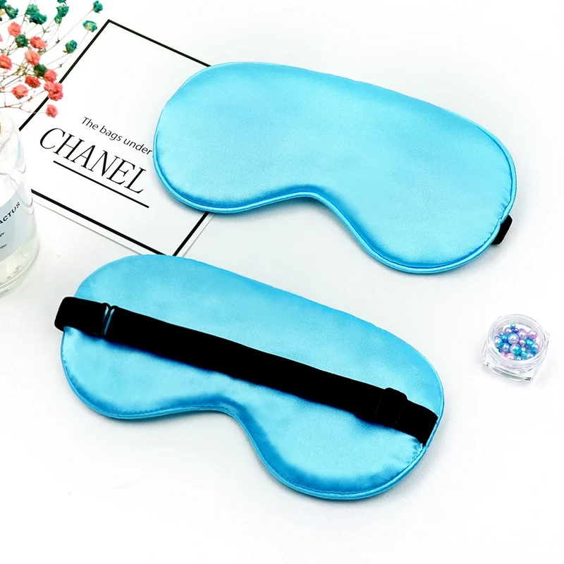 Cross-Border Wholesale Imitation Silk Eye Mask, Light-Blocking, Non-Pressing on the Eyes, Travel and Sleeping Eye Mask, Breathable Sleep Eye Mask, Adjustable