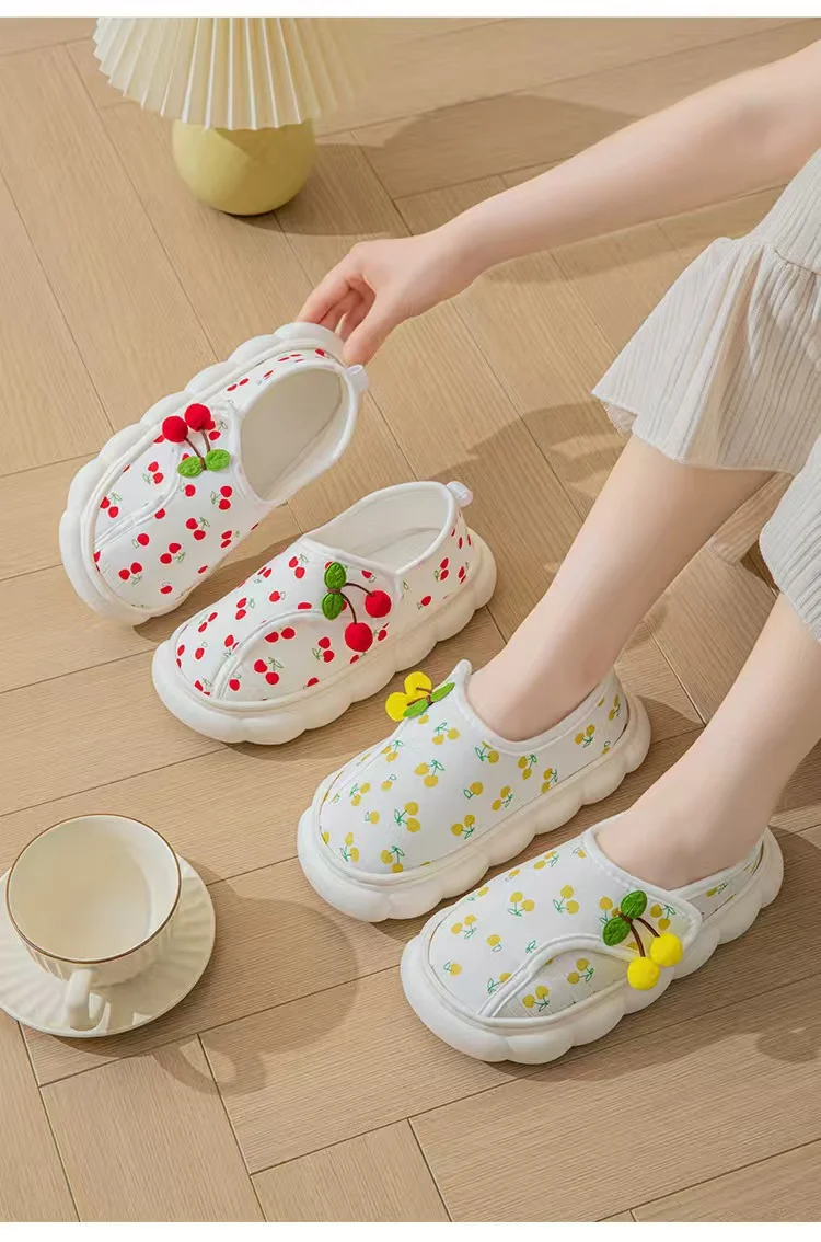 25 Maternity Postpartum Shoes for Summer, Comfortable Thin Style, Closed-Back Slippers for Postpartum Women, Non-Slip Thick-Soled Soft-Soled Cotton Shoes with Tassels