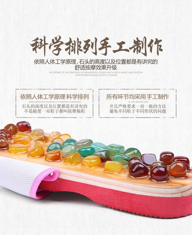 Summer Home Foot Acupoint Magnetic Therapy Massage Men's Slippers Indoor Non-Slip Wear-Resistant Acupressure Health Massage Slippers for Women