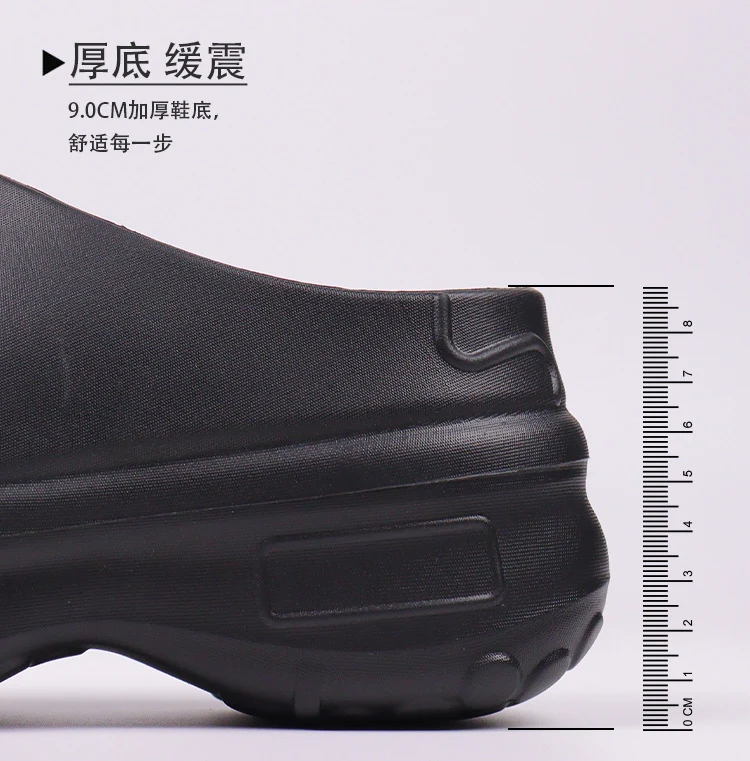 Foreign Trade Cross-Border Chef Shoes, Outdoor Casual Shoes, Comfortable Platform Sole, Wear-Resistant, Non-Slip, Thick-Soled Slippers for Men and Women, Eva
