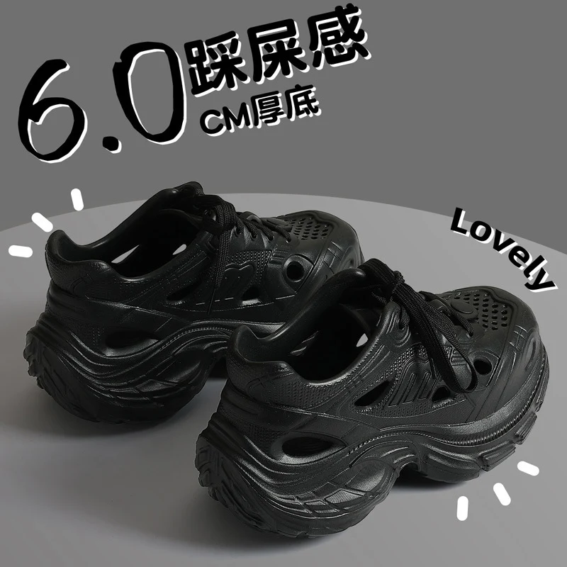 Thick-Soled Clogs for Women, Summer Sports and Leisure 2025 New Internet Celebrity Fashion Non-Slip Toe-Cap Sandals