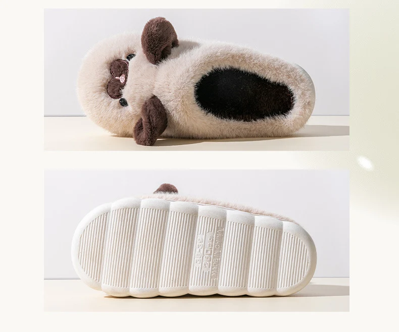 Cixi Cotton Slippers for Women, Spring, Autumn and Winter Home Use, Indoor Non-Slip Couple Home Warm Winter Plush Men's Slippers