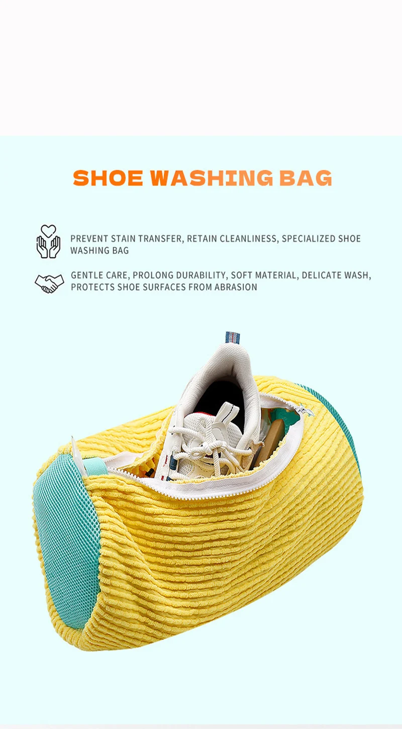 New Lazy Cross-Border Shoe Brush Bag, Special Shoe Washing Bag for Washing Machine, Anti-Deformation, No Harm to Hands, Household Machine Washable Shoe Care