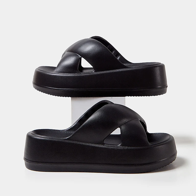 Thick-Soled Sandals for Women's Outer Wear, Fashionable 2024 Summer New Style, Two-Wear Beach Sandals with Holes in the Shoes