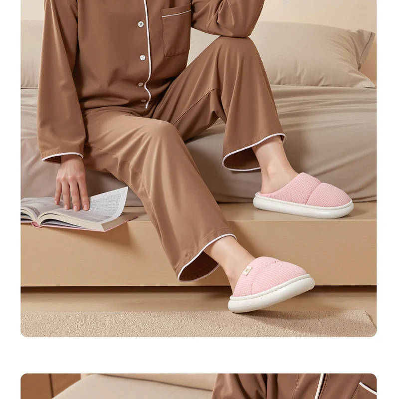 Waterproof Cotton Slippers for Men, Home Use, Autumn and Winter 2026 New Model, Indoor Home Warm Thick-Soled Warm Cotton Slippers for Men