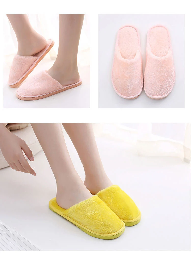 New plush indoor home autumn and winter wooden floor warm EVA moon cotton slippers Cixi