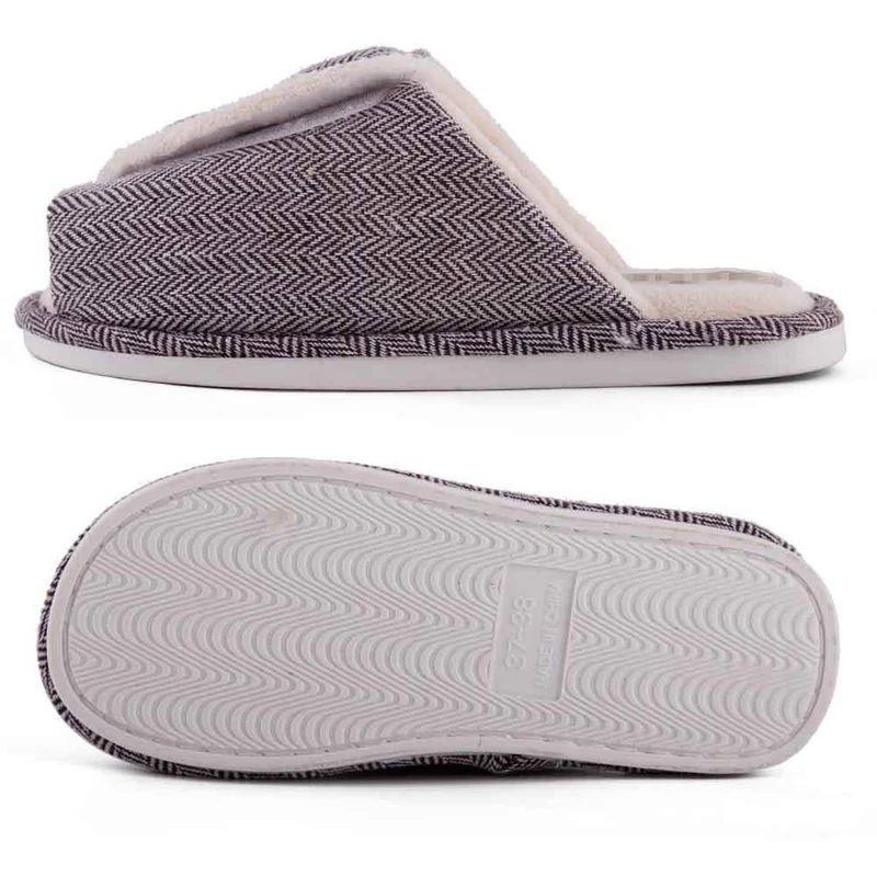Men's and women's Velcro adjustable open slippers swollen feet non-slip open toe easy to clean indoor wool slippers
