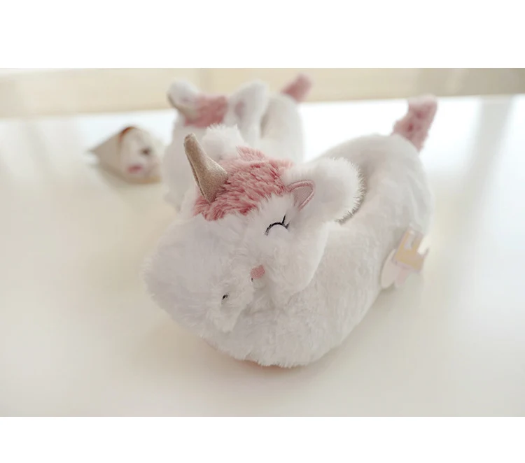 halluci new plush three-dimensional unicorn winter parent-child bag with cotton shoes indoor home non-slip cotton shoes